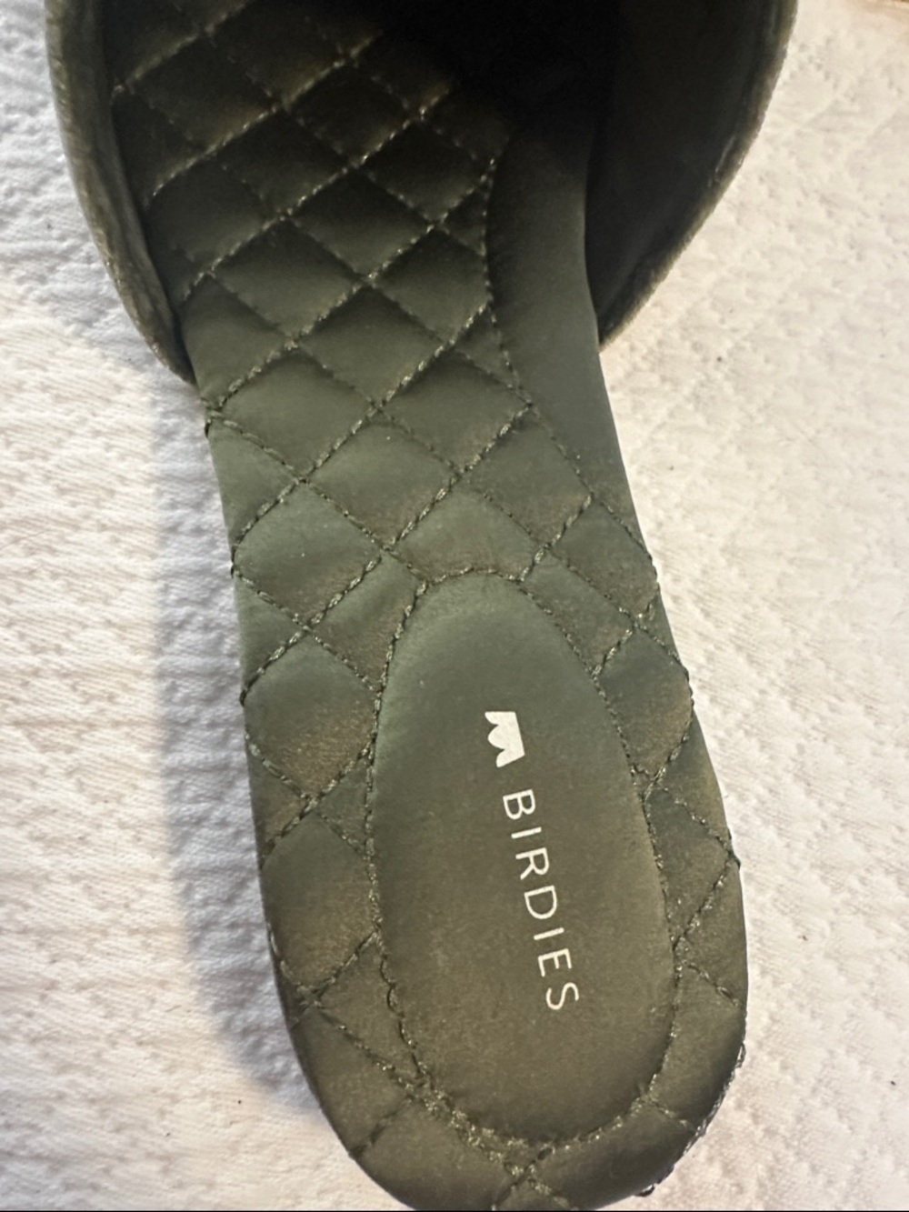 Birdies Olive Velvet Pom Mules - Picture 4 of 5